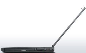  Right side view of a widely opened ThinkPad T430  